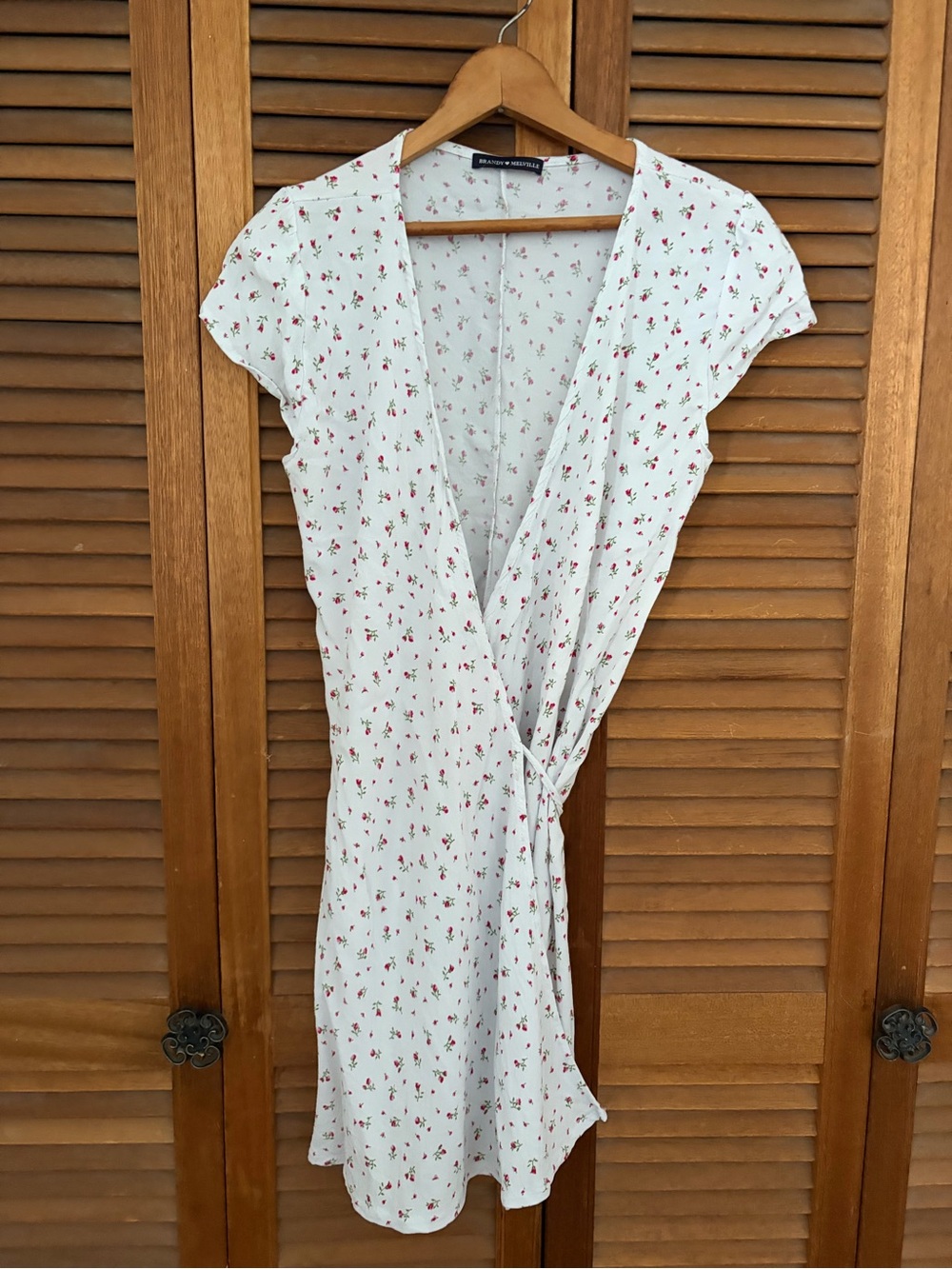 Delicate floral wrap dress from Brandy Melville. Tiny rose pattern. Lightweight